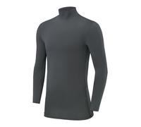 PowerLayer Kids Base Layer Long Sleeve Compression Shirt. Lightweight and Moisture Wicking Thermal Top for Football, Rugby, Soccer and Gym for Boys - Darkest Spruce (Boys), 6-8 Years
