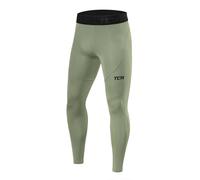 TCA Men Pro Performance Compression Leggings Thermal Base Layer Tights - Army, S