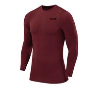 TCA Men Long Sleeve Compression Shirt, Athletic Workout Sports Undershirt Base Layer Top - Cabernet, XL