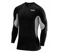 TCA Men's SuperThermal Compression Base Layer Top Long Sleeve Thermal Under Shirt - Black/Cool Grey, M