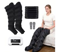 Compression Boots for Legs, 6-Cavity Leg Massager for Pain and Circulation, with Pressure Detection, Wireless Remote, Auto Exhaust Function, Relieves Muscle Fatigue and Swelling