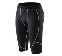 Compression Capri Shorts, Men's 3/4 Length Skinny Exercise Shorts Underwear Cool Dry Sweat-Wicking Spandex Sport Undershorts Tights Shorts Workout Athletic Performance Gym Running Base Layer Shorts