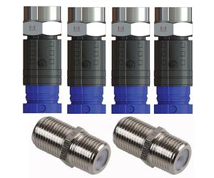 Compression F Connectors Joining Barrels Repair Kit for WF100 CT100 RG6 CABLE by Inbrackets