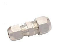 Compression Ferrule Tube Fitting 4mm 6mm 8mm 10mm 12mm Brass Pipe Double Card Set Copper Joints Tubing Nut Lock Straight(OD Tube 10mm to 12mm)