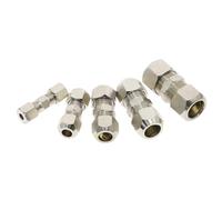 Compression Ferrule Tube Fitting Brass Pipe Double Fast Twist Card Set Copper Joints Tubing Nut Lock Double Straight(6mm to 6mm)