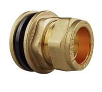 Compression Flange Tank Connector Brass Cold Water Tank Fitting for Copper Pipe Water Butt Plumbing (22mm)