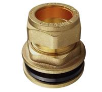 Compression Flange Tank Connector Brass Cold Water Tank Fitting for Copper Pipe Water Butt Plumbing (15mm)