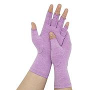 Compression Gloves Pain Relief Arthritis Support Fingerless Anti Hand Rheumatoid Raynaud's Finger Joint Osteoarthritis Anti-Arthritis Brace Palm Black Grey Pink Small Medium UK Brand (Purple, S)