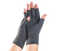Compression Gloves Pain Relief Arthritis Support Fingerless Anti Hand Rheumatoid Raynaud's Finger Joint Osteoarthritis Anti-Arthritis Brace Palm Black Grey Pink Small Medium UK Brand (Grey, S)