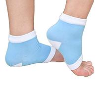 Compression Heel Socks Moisturizing Open Toe Comfy Recovery Socks by PEDIMEND™ (1PAIR - 2PCS) | Socks for Dry - Hard - Cracked Skin | Relieves Plantar Fasciitis/Metatarsal Pain (One Size, Blue)
