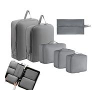 Compression Packing Cube Set - 6 Piece Expandable Luggage Organizer Bags for Space Saving Storage, Clothing Shoe Garment Packing System | Camping Business Trip Use for Men Women Kids