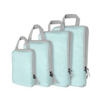 Compression Packing Cubes,4 Set Ultralight Packing Cubes for Carry on Suitcase, Travel Packing Essentials for Suitcase Organizer Bags Set, Durable Travel cubes for Luggage (Set of 4, Lake Blue)