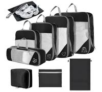 Compression Packing Cubes for Carry on Suitcase 9 Set, Ultralight Travel Packing Cubes for Backpack Accessories Organizers, Breathable Mesh Material, Extensible Luggage Suitcase,for Various Scenarios