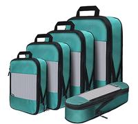 Compression Packing Cubes for Travel,5 Set of Packing Cubes for Suitcases,Compression Packing Cubes for Carry on,Travel Bags Organizer for Luggage,Suitcase Organizer Bags Set for Travel Accessories