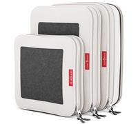 Compression Packing Cubes for Travel Organizers with Double Zipper, LeanTravel (3-Pack (2L+1M), Sand)