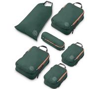 Compression Packing Cubes for Travel- Packing Cubes and Travel Organizers, Green and Brown, 6Piece, Classic
