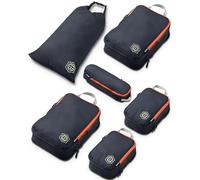Compression Packing Cubes for Travel- Packing Cubes and Travel Organizers, Grey and Orange, 6Piece