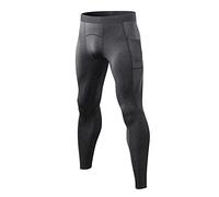 Compression Pants for Mens Sports Tights Leggings High Wicking Base Layer Quick Dry Gym Running Tights Ultra-Warm Thermal Underwear Workout Running Tights Comfortable Bodybuilding Trousers Gray