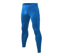 Compression Pants for Mens Sports Tights Leggings High Wicking Base Layer Quick Dry Gym Running Tights Ultra-Warm Thermal Underwear Workout Running Tights Comfortable Bodybuilding Trousers Blue