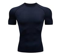 Compression Shirt Short Sleeve Dry Fit Tall Slim Tees Big and Tall Short Sleeve Shirts for Men Medium Undershirts for Men Blue