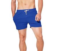 Compression Shorts Men Male Casual Pants Summer Solid Color Trend Youth Mens Sweatpants Fitness Running Shorts Mens Short Pants Blue