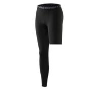 Compression Single Legging Tights Men's 1/2 One Leg Single Running Leggings Full Length Tight for Basketball Long Pant Mens Workout Athletic Base Layer Underwear Gym Trousers Black