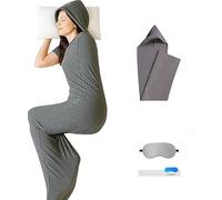 Compression Sleep Sack for Adults - Ultra-Lightweight Wearable Blanket for Stress & Anxiety Relief, Breathable Stretch Fabric Sleep Pod - Hug Pressure Therapy for Teens & Adults (Grey, 185cm)