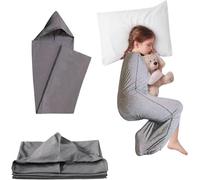 Compression Sleep Sack Ultra-Lightweight Breathable Stretch Fabric Wearable Blanket Hug Pressure Therapy Sleep Pod for Stress & Anxiety Relief & Restful Sleep (Grey,L)