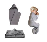 Compression Sleep Sack, Wearable Blanket Sleeping Bag with Hat, Stress & Anxiety Relief, Breathable Stretch Fabric Sleep Pod for Adults and Children (140 * 35cm)