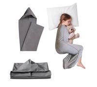 Compression Sleep Sack, Wearable Blanket Sleeping Bag with Hat, Stress & Anxiety Relief, Breathable Stretch Fabric Sleep Pod for Adults and Children (150 * 40)