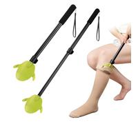 Compression Sock Aid Device for Removing Socks，Sock Assistant,Shoe Horn Long Handle,2 in 1 Adjustable Aluminum Tube 16"-27" Independent Living Aids for Seniors,Elderly, Disabled Men and Women（1 Pack）