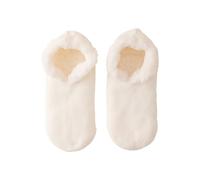 Compression Socks Athletic Women's Winter Super Thick Couple's Short Shoes And Socks Lamb's Wool Warm Plush Floor Socks Womens Tall Socks (White, One Size)