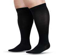 compression socks for men Wide Calf Compression Socks For Women And Men Circulation Plus Size Knee High Support Stockings compression socks for women plus size (Black, XXXXXL)