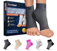 FlexAdapt Plantar Fasciitis Compression Socks for (1 Pair) - Compression Sleeve for Achilles Tendonitis Relief, Plantar Fasciitis Relief, Foot Swelling - Gray - Large