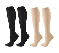 Compression Socks for Women 2pairs Surgical Compression Socks Flight Socks for Men Knee High Knee High Varicose Veins Socks Stockings for Sport Running Travel Nursing Pregnancy 20-25 mmhg (XXL)