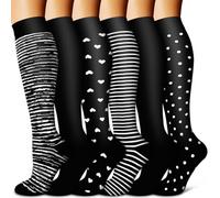 Compression Socks for Women and Men 15-20 mmHg 6 Pack Compression Stockings Circulation-Best Support for Medical,Running,Nursing,Athletic (A-Assorted-02, Small-Medium)