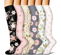 Compression Socks for Women and Men 6 Pack Copper Compression Stockings Circulation-Best Support for Medical, Running,Nursing,Athletic (C-Assorted-1, Small-Medium)