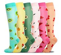 Compression Socks for Women and Men 6 Pairs Compression Stockings Comfortable Flight Socks Support for Running,Cycling, Nursing, Travel, Hiking