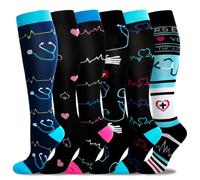 Compression Socks for Women and Men 6 Pairs Compression Stockings Comfortable Flight Socks Support for Running,Cycling, Nursing, Travel, Hiking