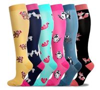 Compression Socks for Women and Men 6 Pairs Compression Stockings Comfortable Flight Socks Support for Running,Cycling, Nursing, Travel, Hiking