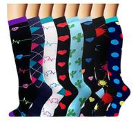 Compression Socks for Women & Men 8 Pairs 20-30 mmHg is Best Graduated Athletic, Running, Flight,Travel,Nurses - - L-x-L