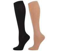 Compression Socks for Women&Men,Knee High Compression Stockings,Medical Compression Flight Socks,for Sport, Edema, Varicose Veins, Travel, Pregnancy, Nursing (black ,skin color, One Size)