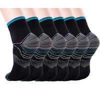 Compression Socks for Women & Men-Upgraded Sport Plantar Fasciitis Arch Support- Low Cut Compression Foot Socks Best for Athletic Sports, Running, Medical, Travel, Pregnancy (6 Pairs)