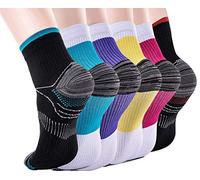 Compression Socks for Women & Men-Upgraded Sport Plantar Fasciitis Arch Support- Low Cut Compression Foot Socks Best for Athletic Sports, Running, Medical, Travel, Pregnancy (6 Pairs)