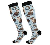 Compression Socks Lovely Otters Stocking Sports Crew Sock Flight Graduated Stockings For Pregnancy Tired Swollen Feet 50Cm