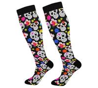 Compression Socks Sugar Skulls Graduated Stockings Sports Socks Flight Knee High Sock For Pregnancy Swollen Feet Nursing 50Cm