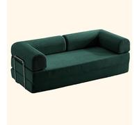 Compression Sofa Convertible Sleeper Loveseat Corduroy Mattress Fold Out Lounge with Armrest Memory Foam for Living Room, Multi-Functional Small Space Couch
