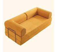 Compression Sofa Convertible Sleeper Loveseat Corduroy Mattress Fold Out Lounge with Armrest Memory Foam for Living Room, Multi-Functional Small Space Couch