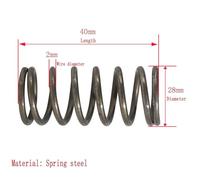 Compression Spring, 2 mm Wire Diameter, 28 mm OD, 40 mm Free Length, Spring Steel Extension Spring, Black, 10 Pcs