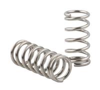 Compression Spring 304 Stainless Steel, 4mm OD, 0.6mm Wire Size, 25mm Free Length, Silver Tone, 10Pcs